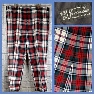 Strathmore Plaid Tartan Pants Scottish Trews Mens 44x27 Cuffed Trousers Scotland